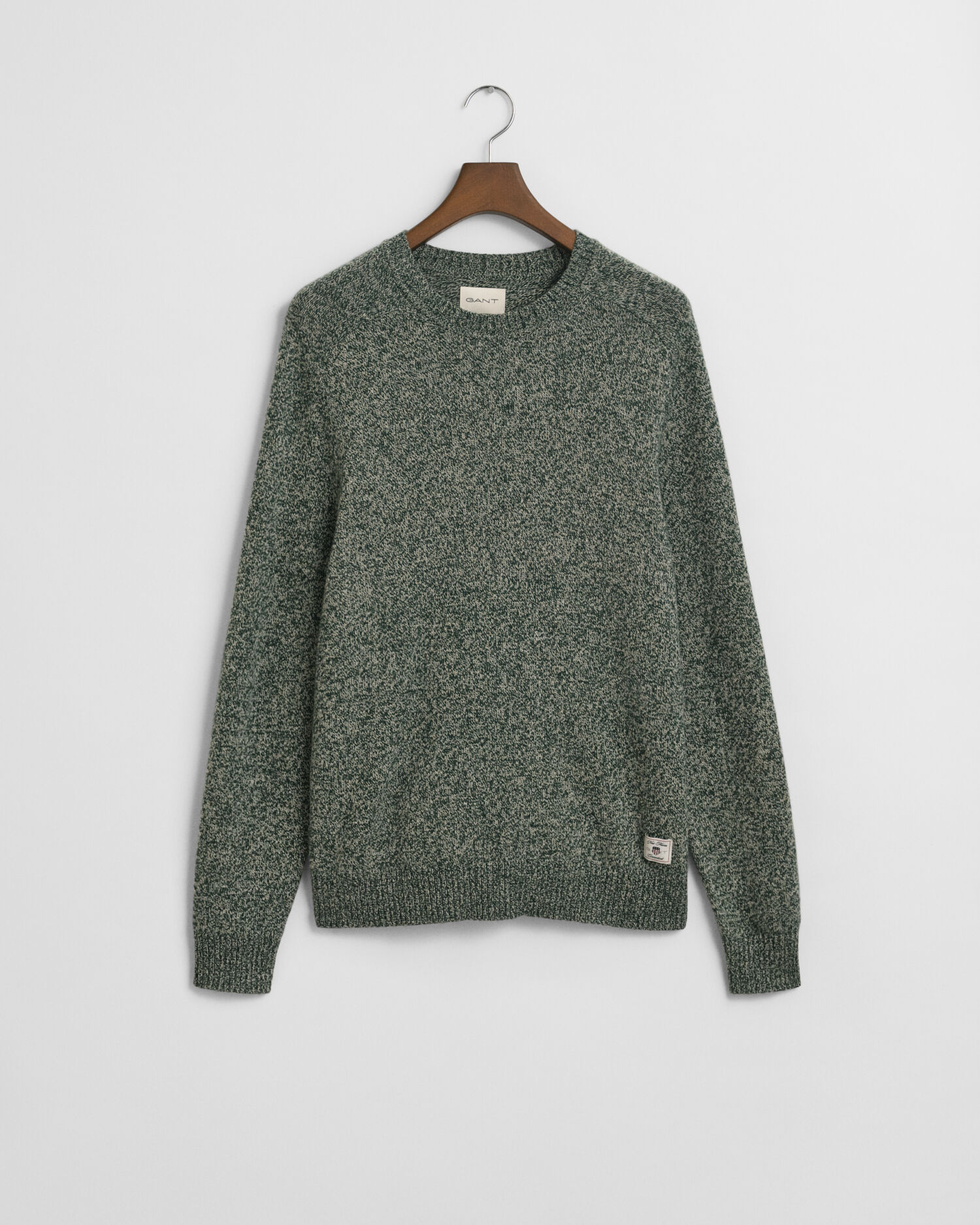 Wool Blend Mouliné Crew Neck Sweater