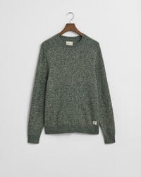 Wool Blend Mouliné Crew Neck Sweater