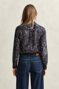 Regular Fit Floral Print Cotton Silk Shirt