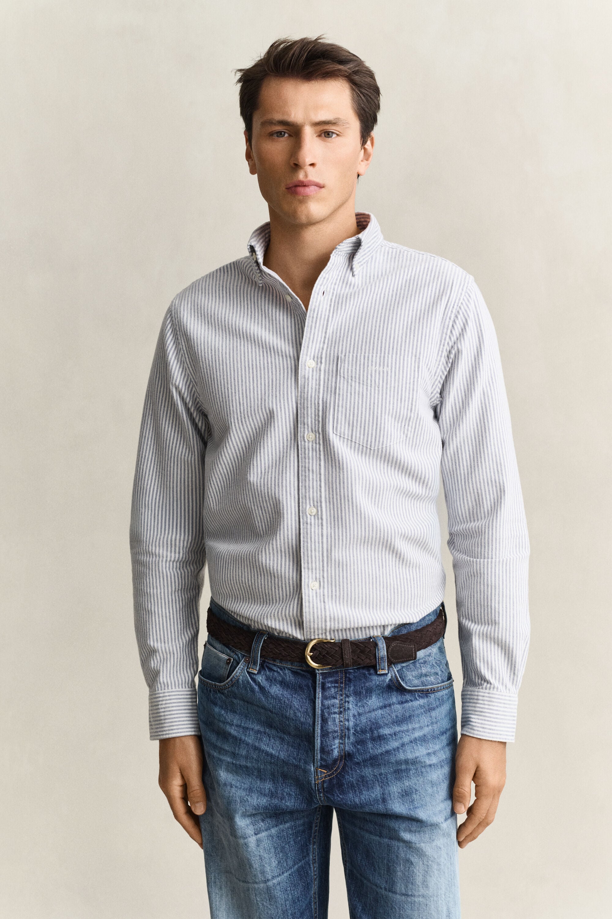 Striped Brushed Oxford Shirt