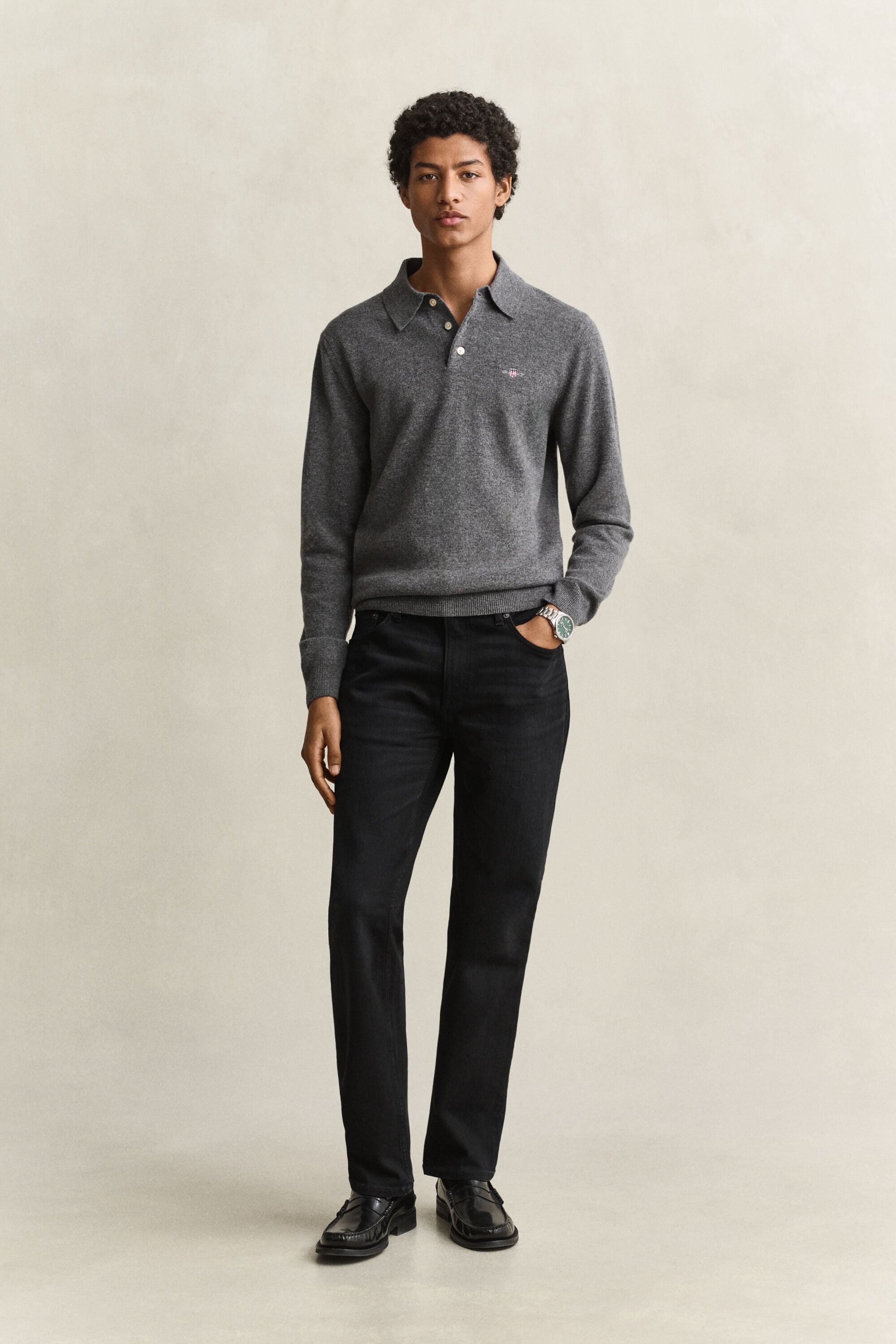 Superfine Lambswool Polo Sweater