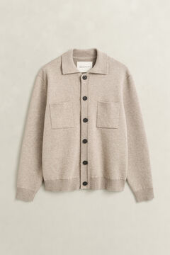 Double Knitted Overshirt — DK SAND MELANGE 1