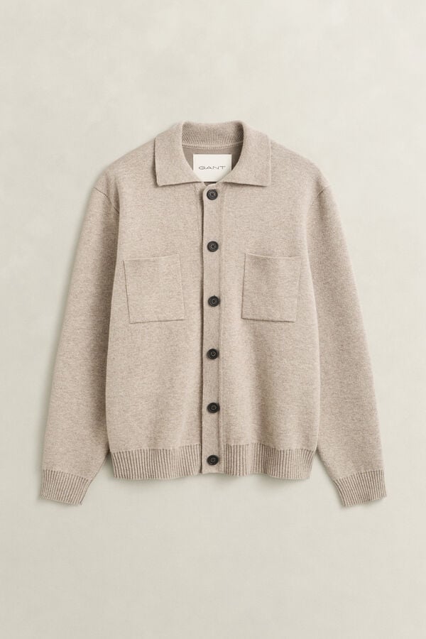 Double Knitted Overshirt — DK SAND MELANGE