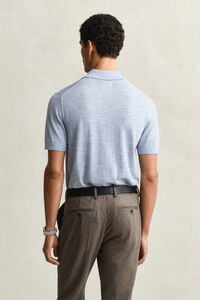 Extra Fine Merino Wool Short Sleeve Polo Sweater