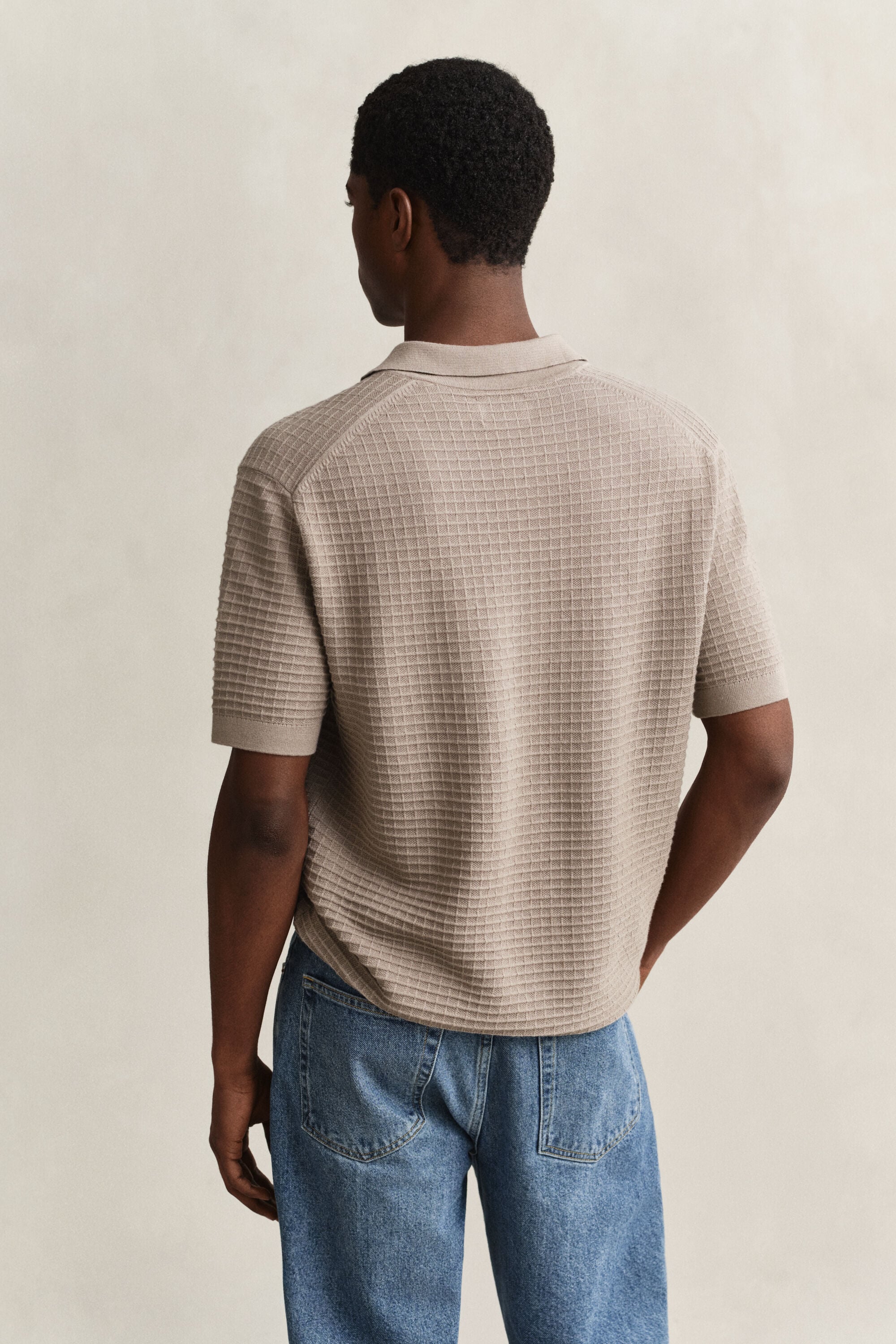 Textured Polo Sweater