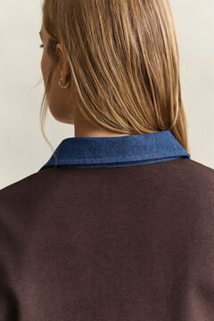 Denim Collared Heavy Rugger — DEEP BROWN 3