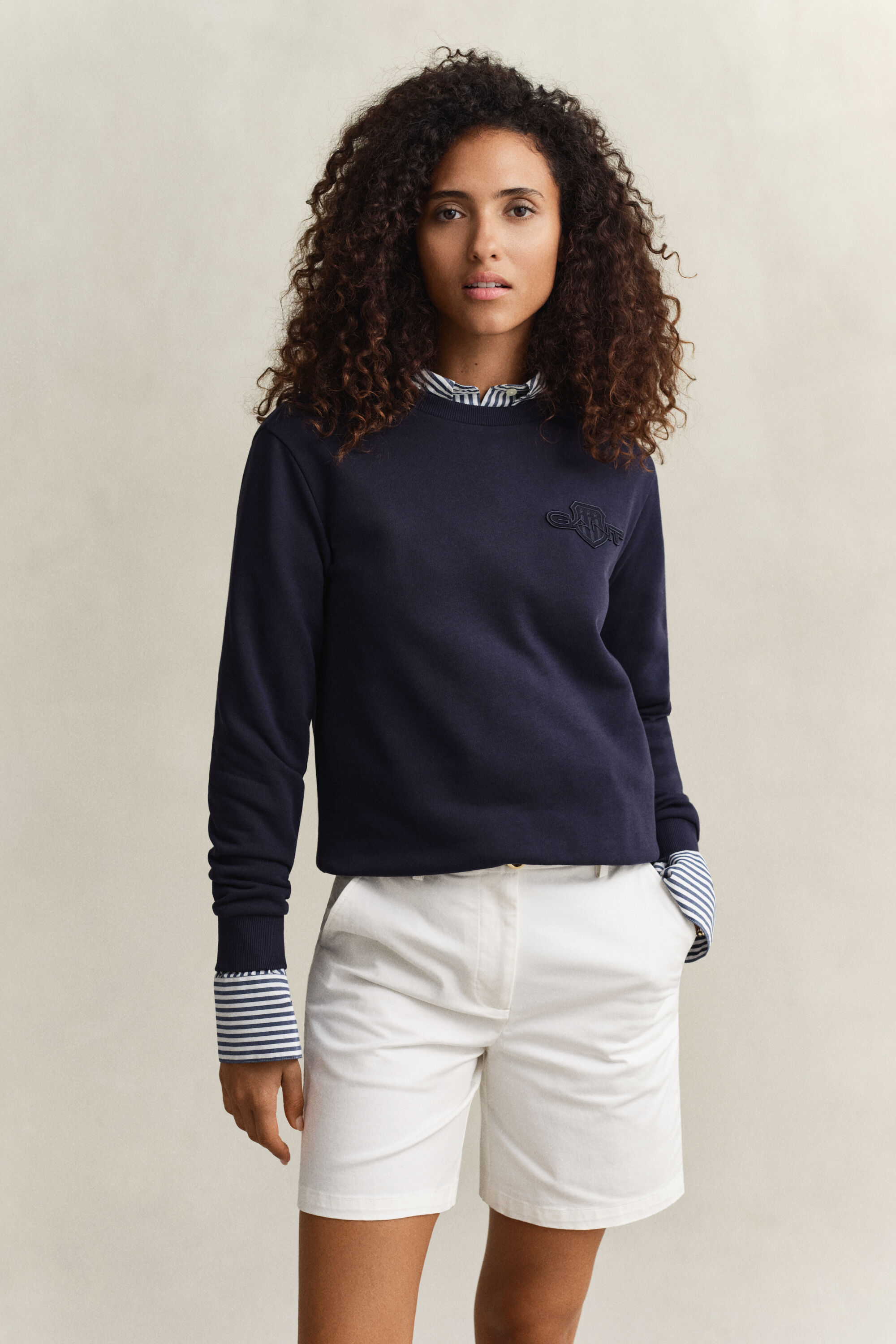 Tonal Shield Crew Neck Sweatshirt