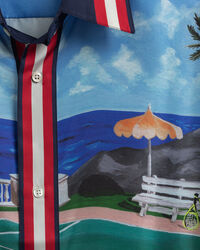 Relaxed Fit Scenery Silk Short Sleeve Shirt