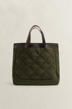 Quilted Tote Bag — DARK MOSS GREEN 1
