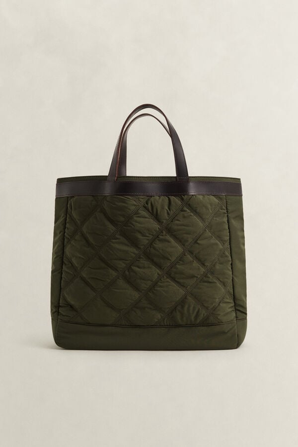 Quilted Tote Bag — DARK MOSS GREEN