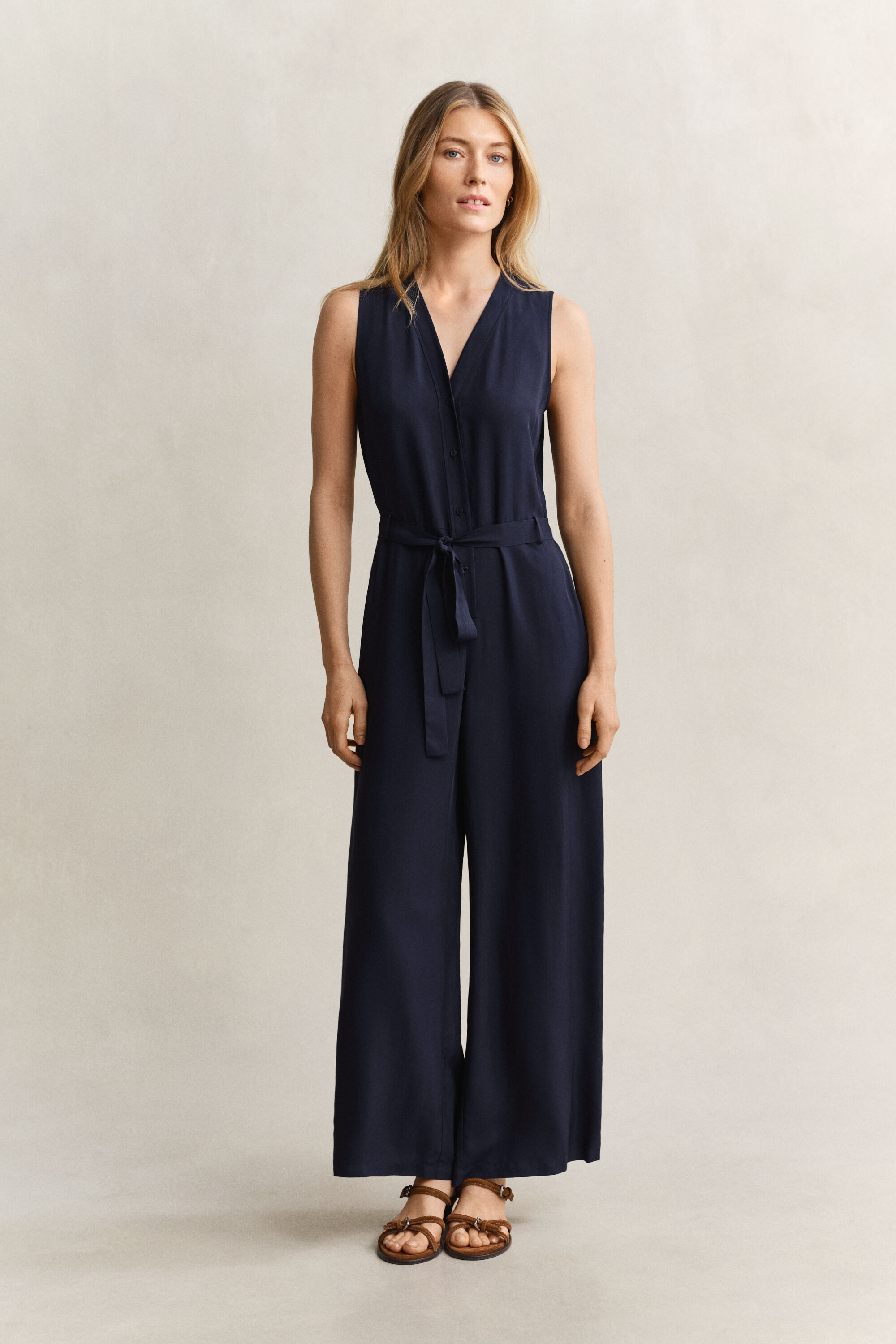 Twill Belted Jumpsuit