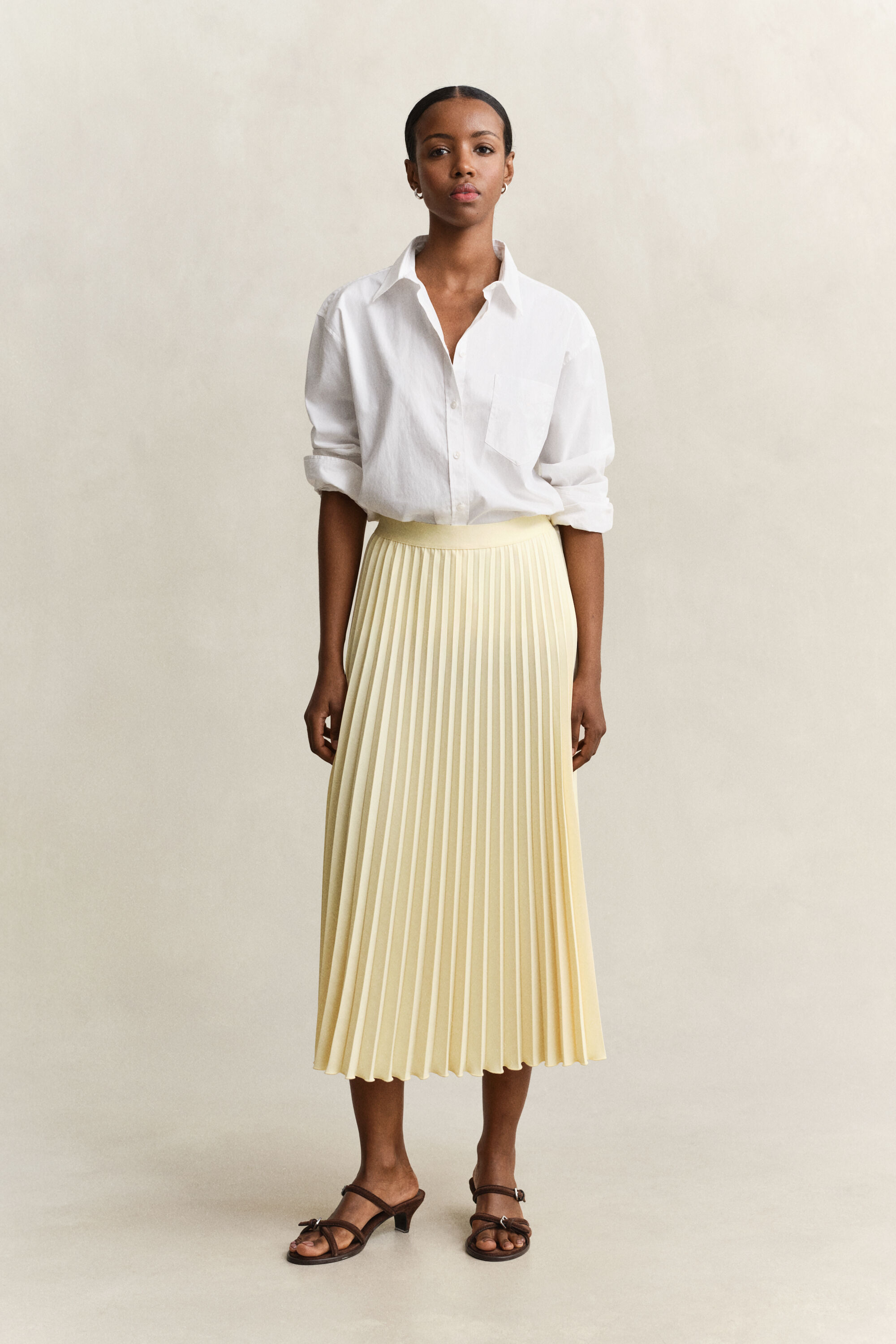 Pleated Midi Skirt