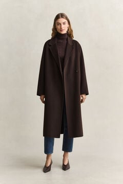 Handstitched Belted Coat — DEEP BROWN 4