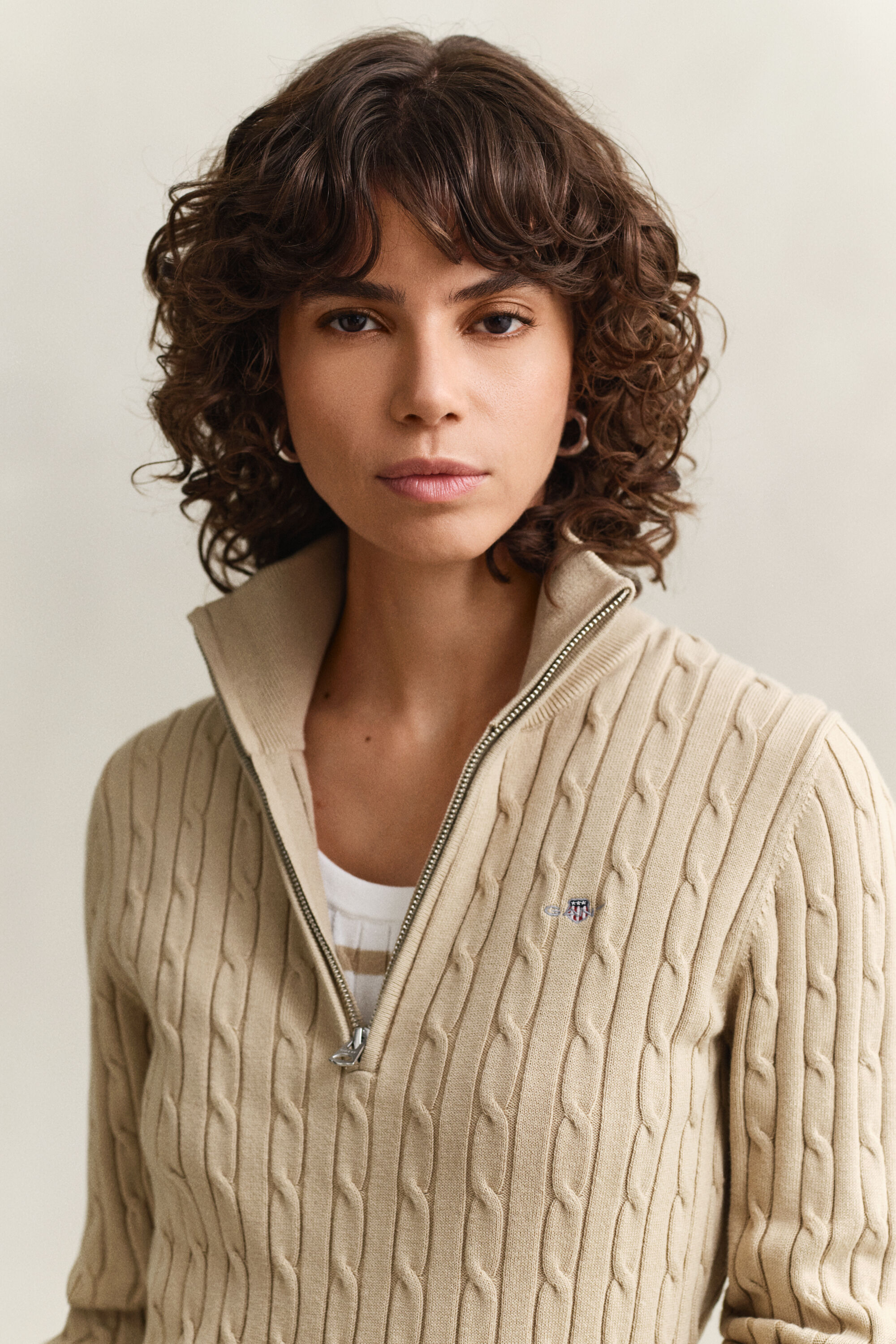 Cable Knit Half-Zip Sweater