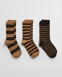 3-Pack Striped Rib Socks