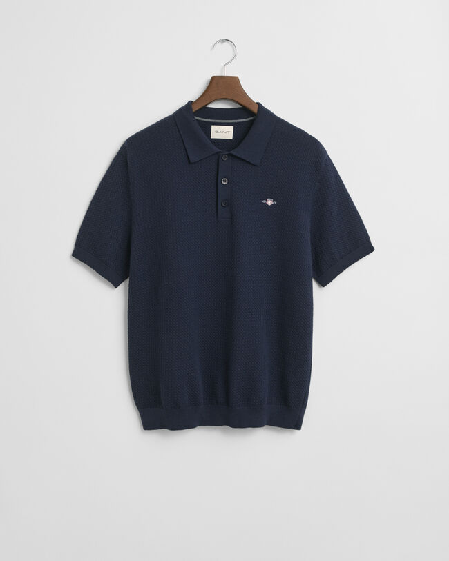 Textured Cotton Polo Shirt