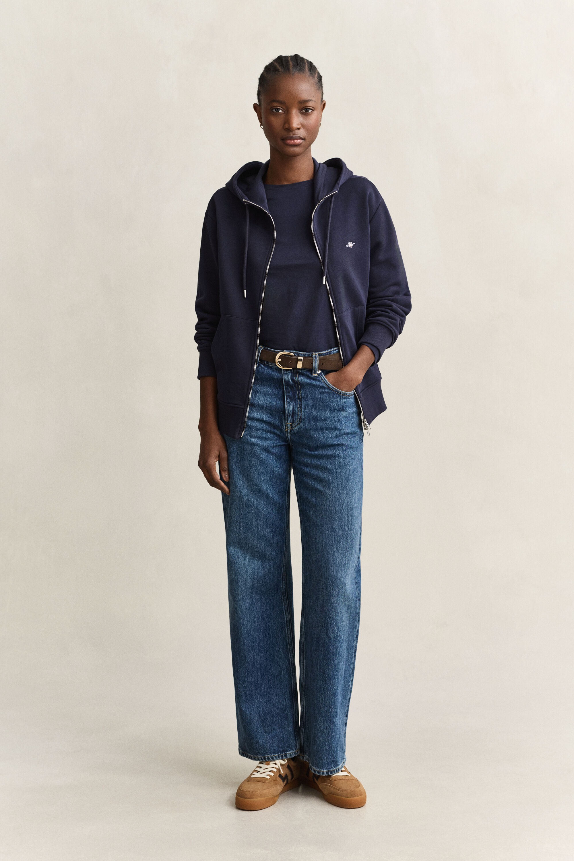 Shield Zip Hoodie — EVENING BLUE