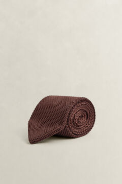 Knitted Silk Tie — SHADOW BROWN 2