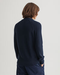 Cotton Rib Full-Zip Sweater