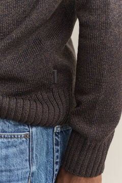 Wool Mouliné Blend Turtleneck Sweater — EVENING BLUE 3