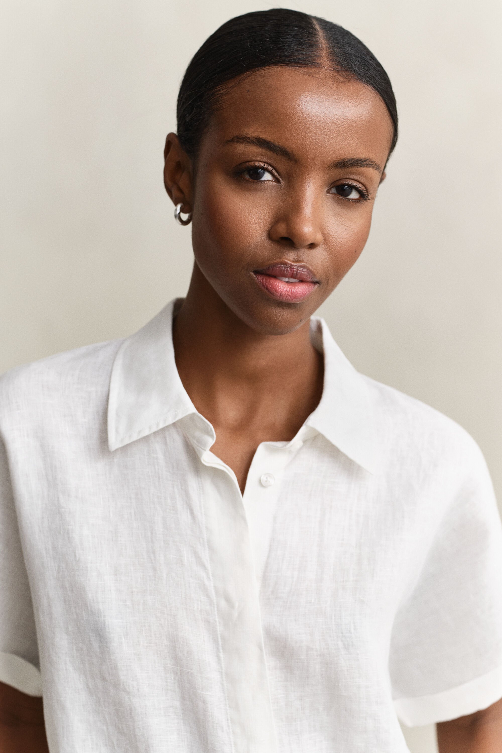 Linen Cap Sleeve Shirt