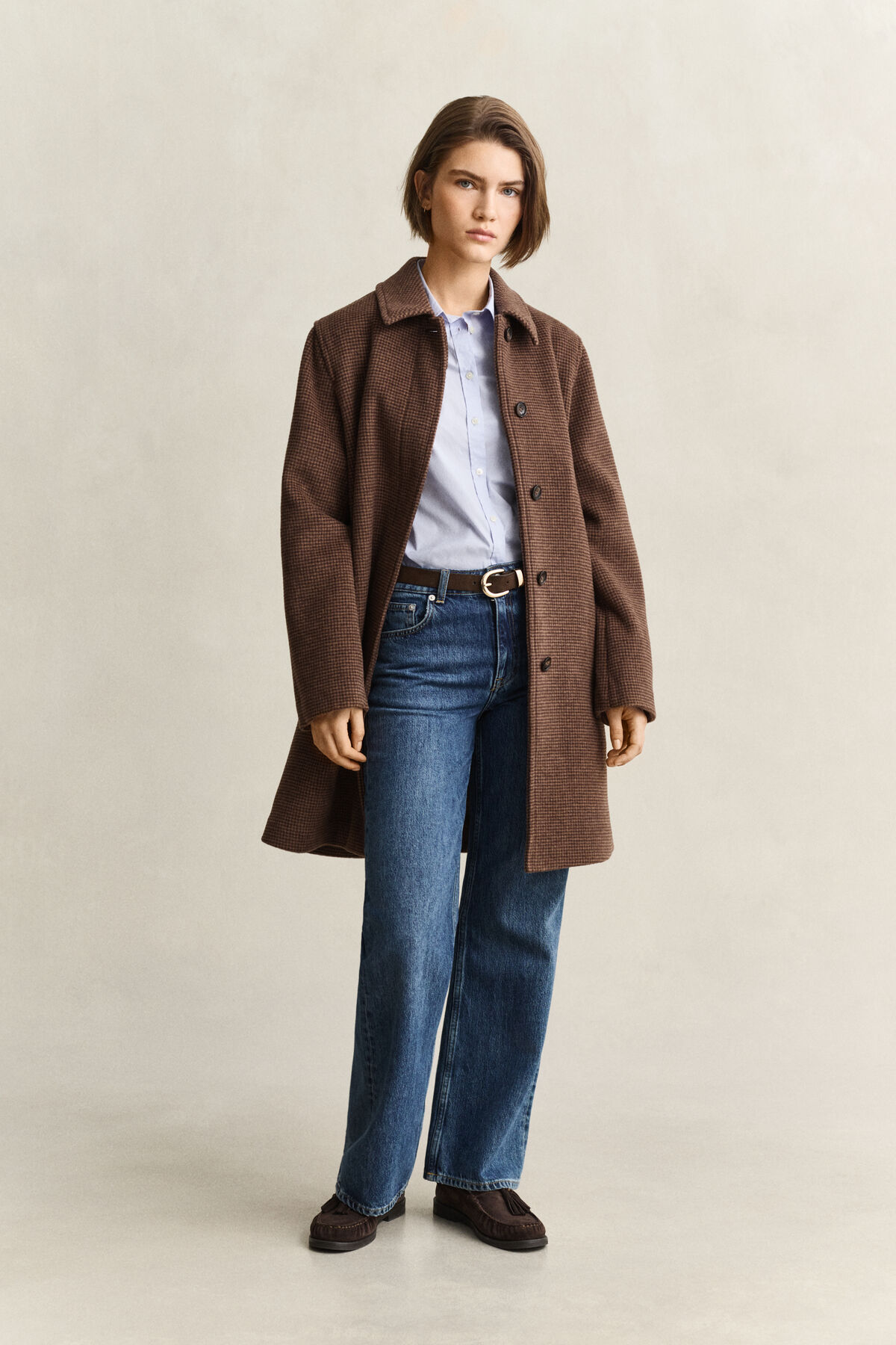 Wool Blend Car Coat — DEEP BROWN