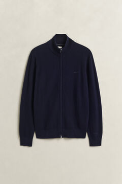 Herringbone Zip Cardigan — EVENING BLUE 3