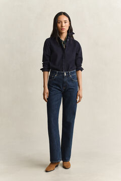 Relaxed Buttoned Jeans — DARK BLUE WORN IN 6