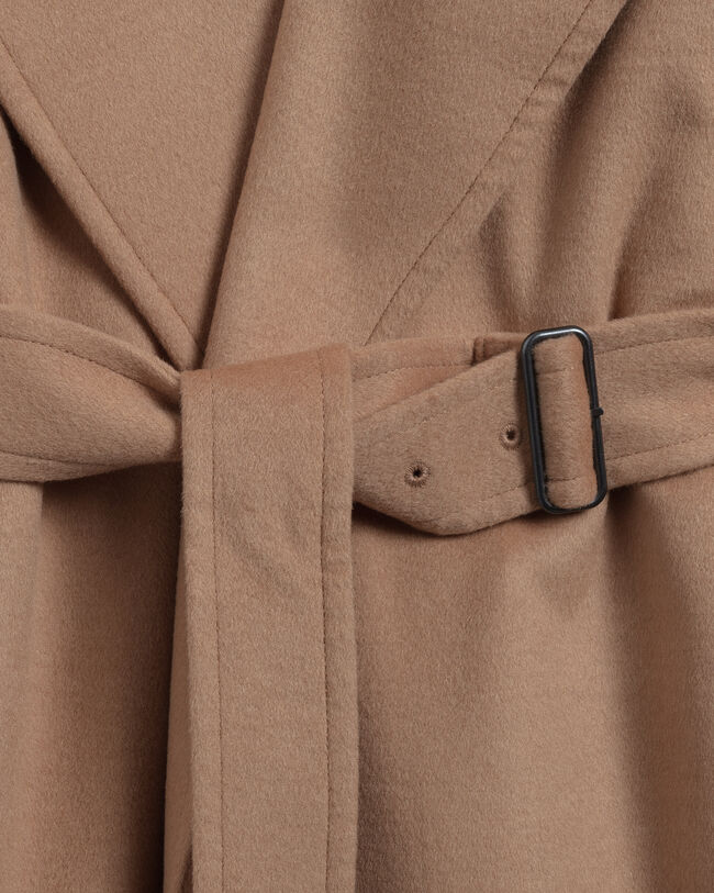 Wool-Blend Belted Coat