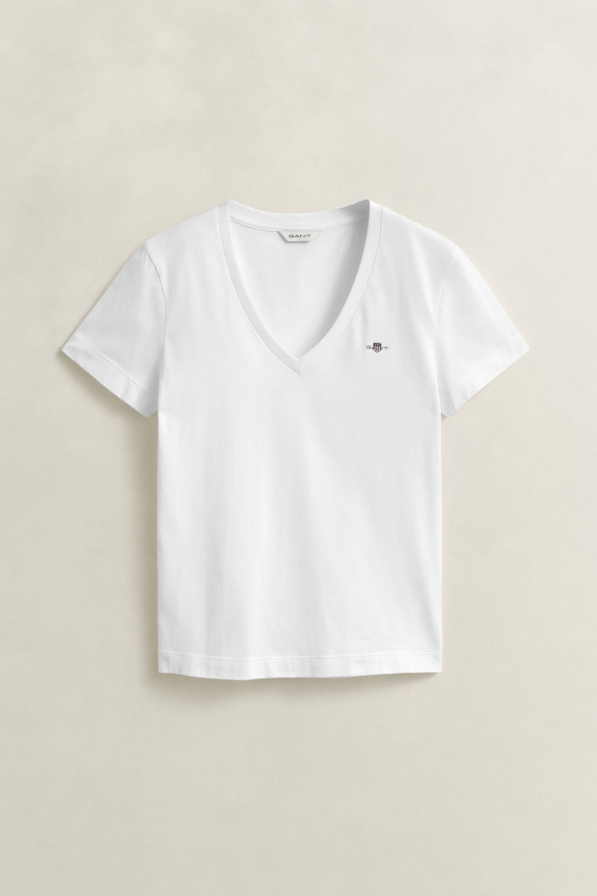 Shield V-Neck T-Shirt — WHITE