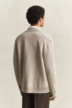 Double Knitted Overshirt — DK SAND MELANGE 2