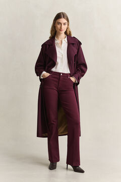 Wool Blend Trench Coat — DARKENED WINE 11