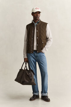 Quilted Vest — BLACK BROWN 8