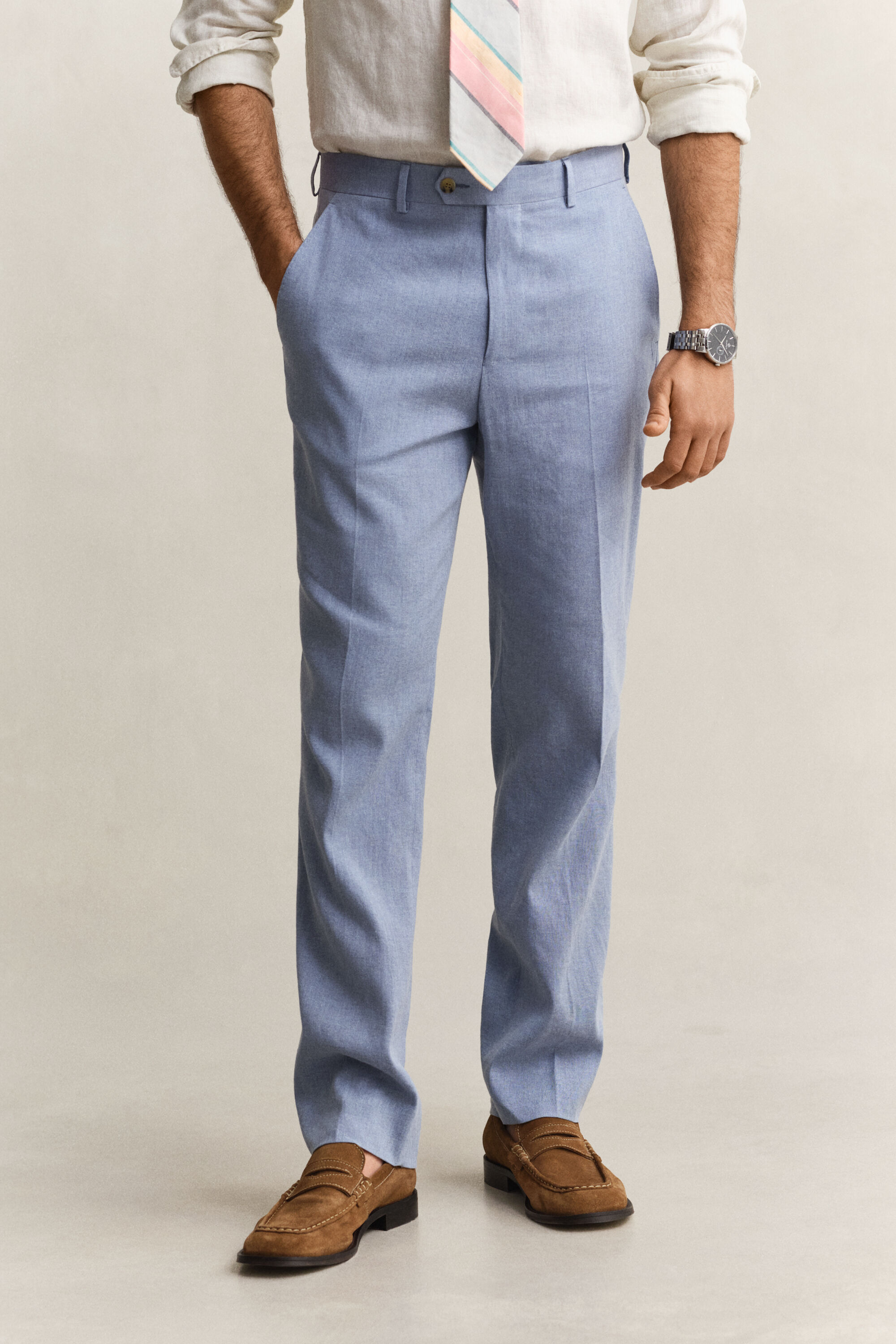Linen Blend Suit Pants