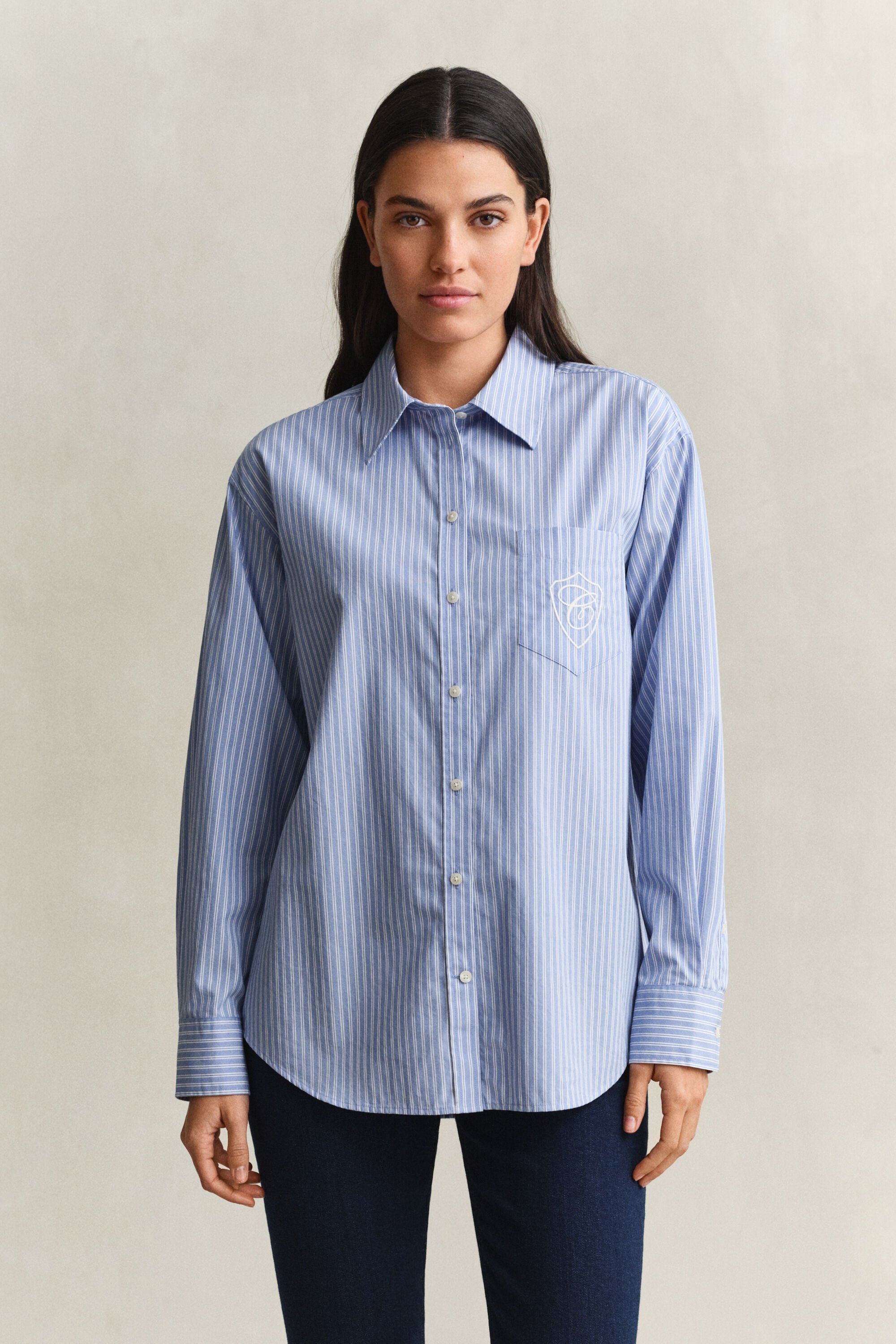 Relaxed Fit Striped Classic Poplin Shirt