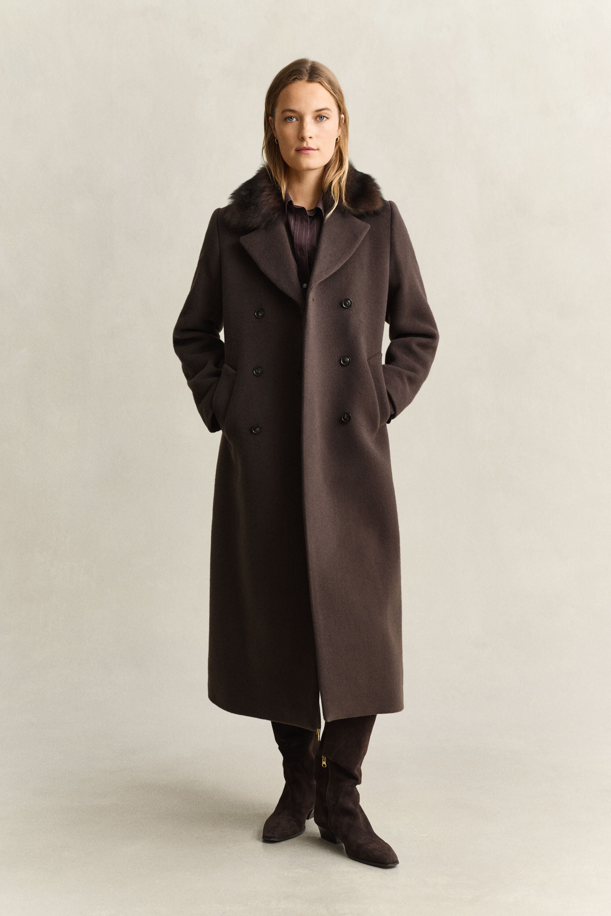 Shearling Collar Coat