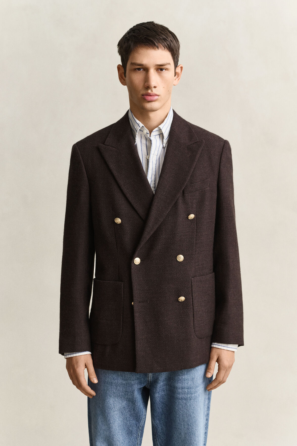 Wool Club Blazer — BLACK BROWN