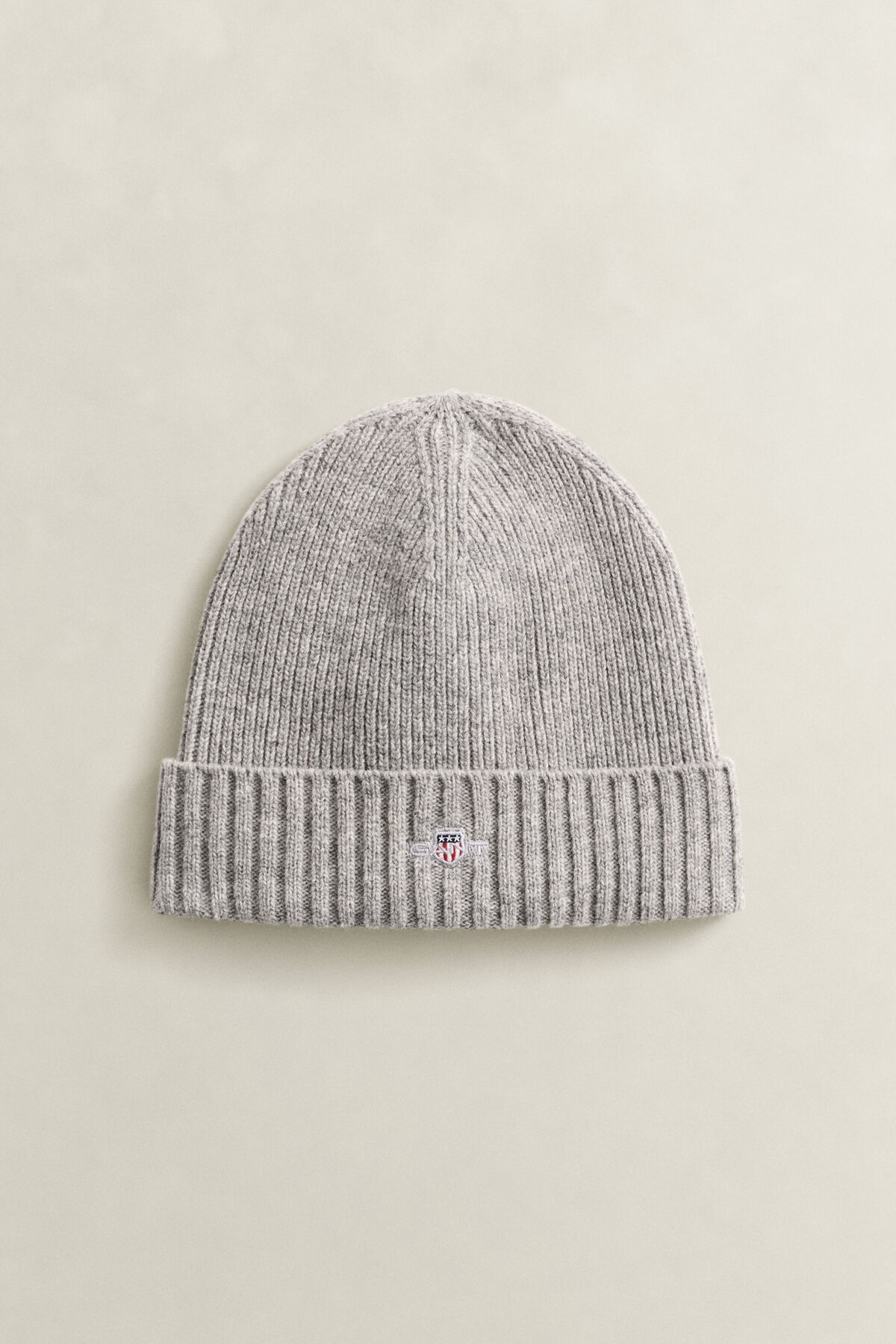 Shield Wool Beanie — GREY MELANGE
