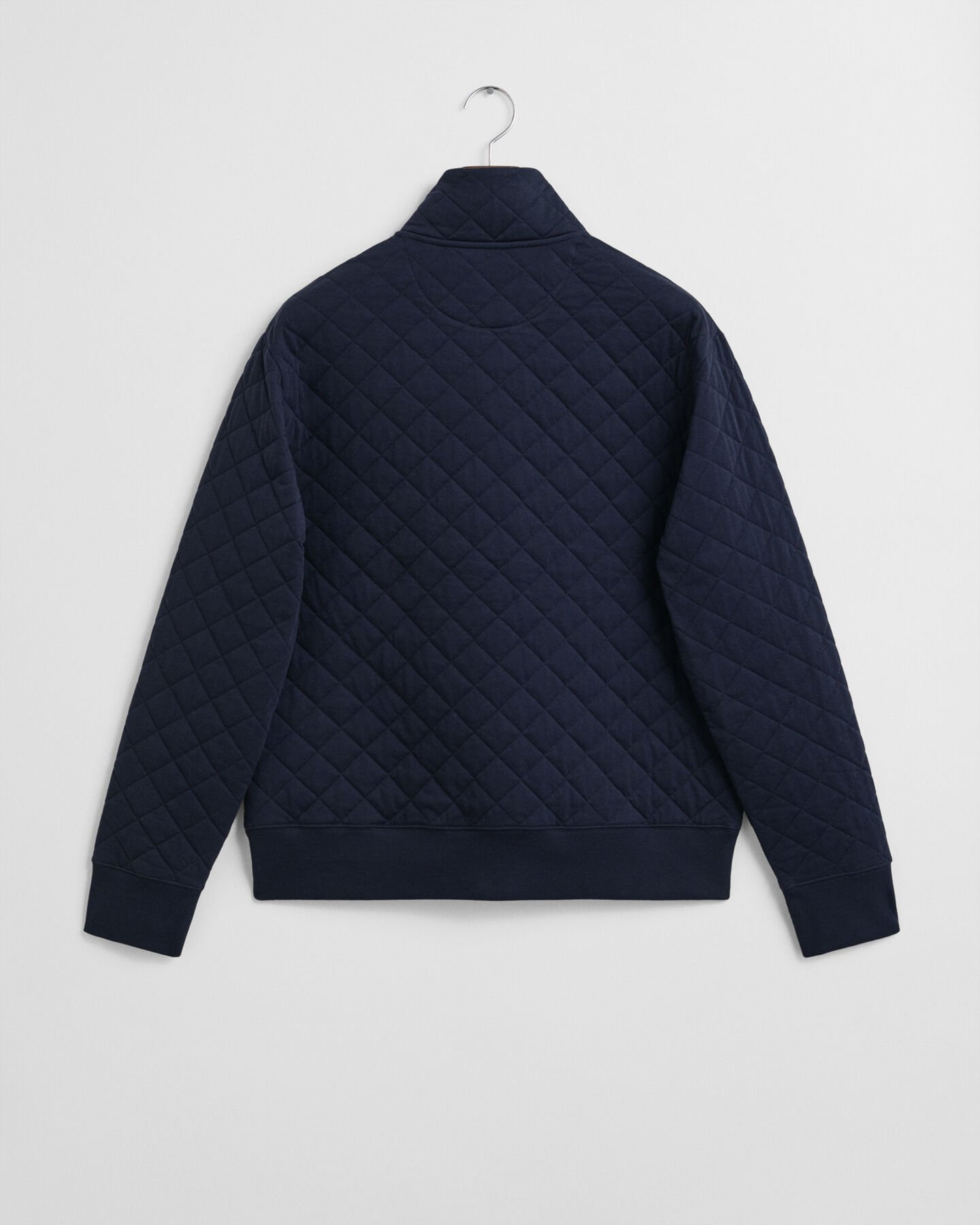 Corduroy Collar Quilted Zip Sweatshirt