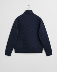 Corduroy Collar Quilted Zip Sweatshirt