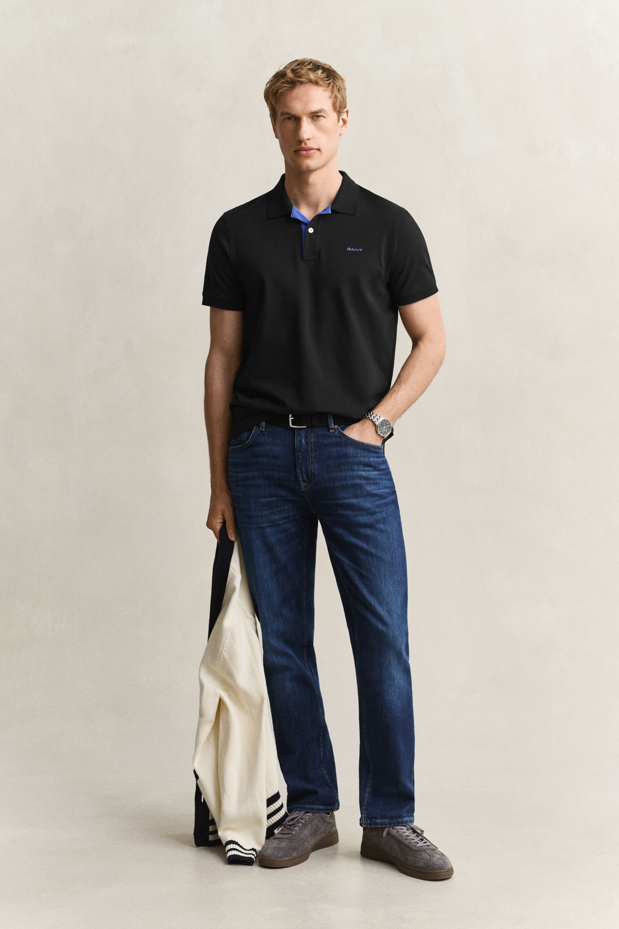 Contrast Piqué Polo Shirt