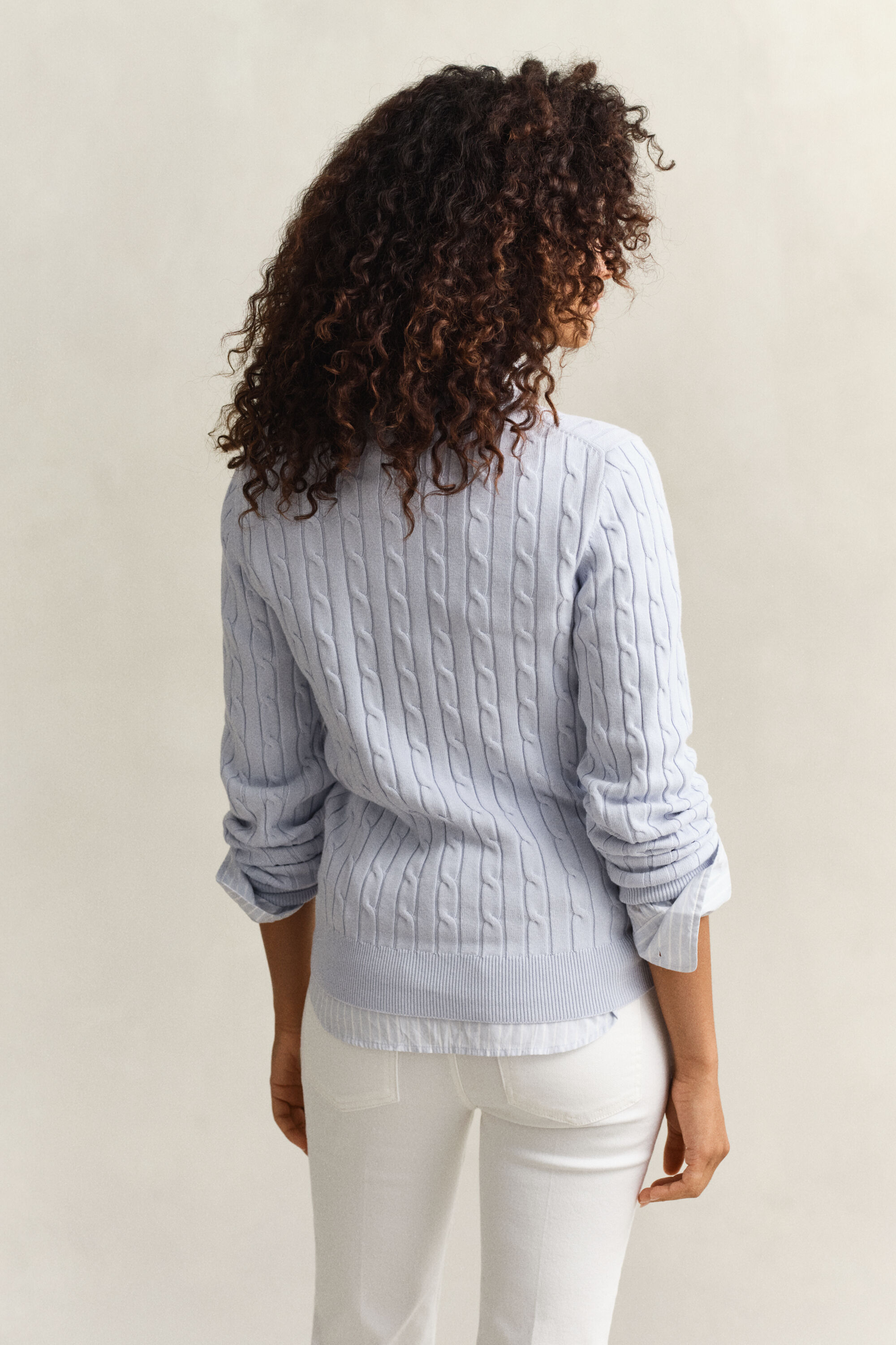 Cable Knit Crew Neck Sweater