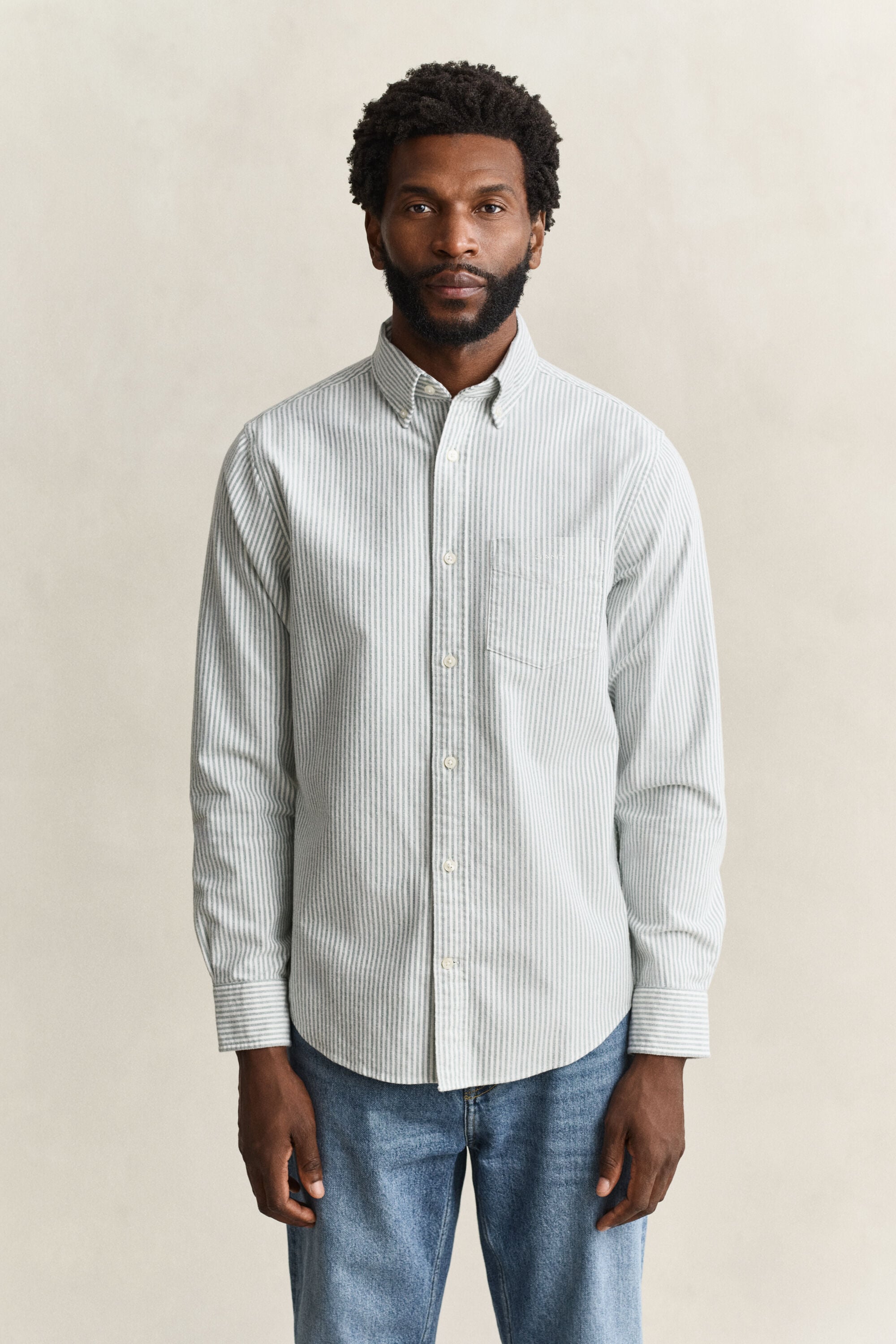 Striped Brushed Oxford Shirt
