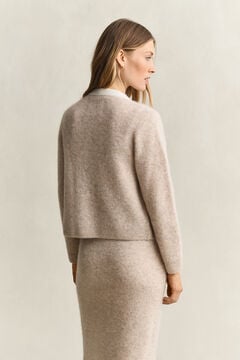 Alpaca Wool Blend Cardigan — LIGHT BEIGE MELANGE 2
