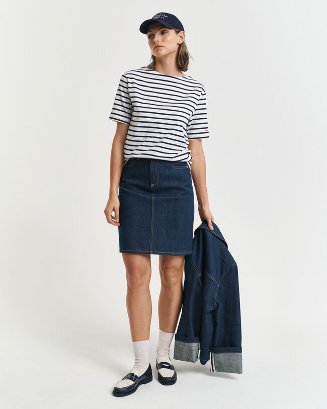 Striped Boat Neck T-Shirt