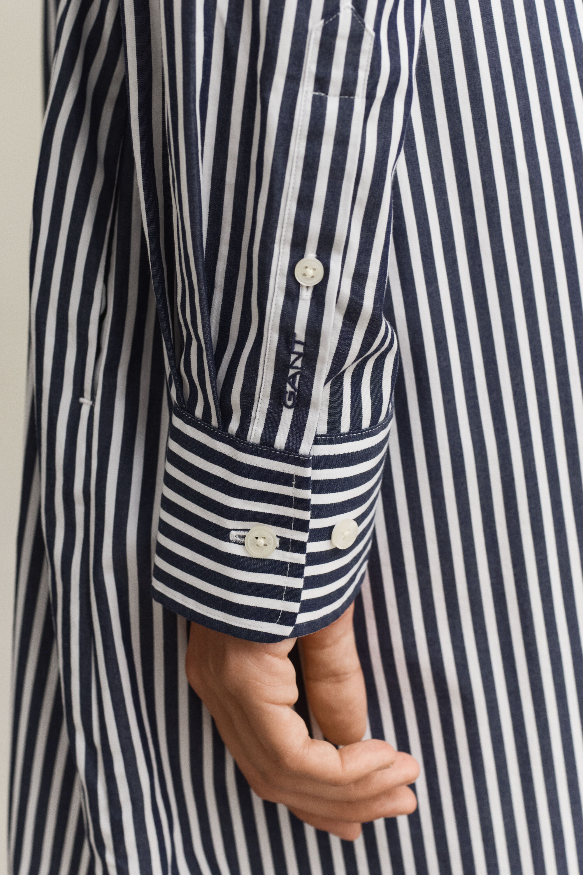 Striped Poplin Shirt Dress