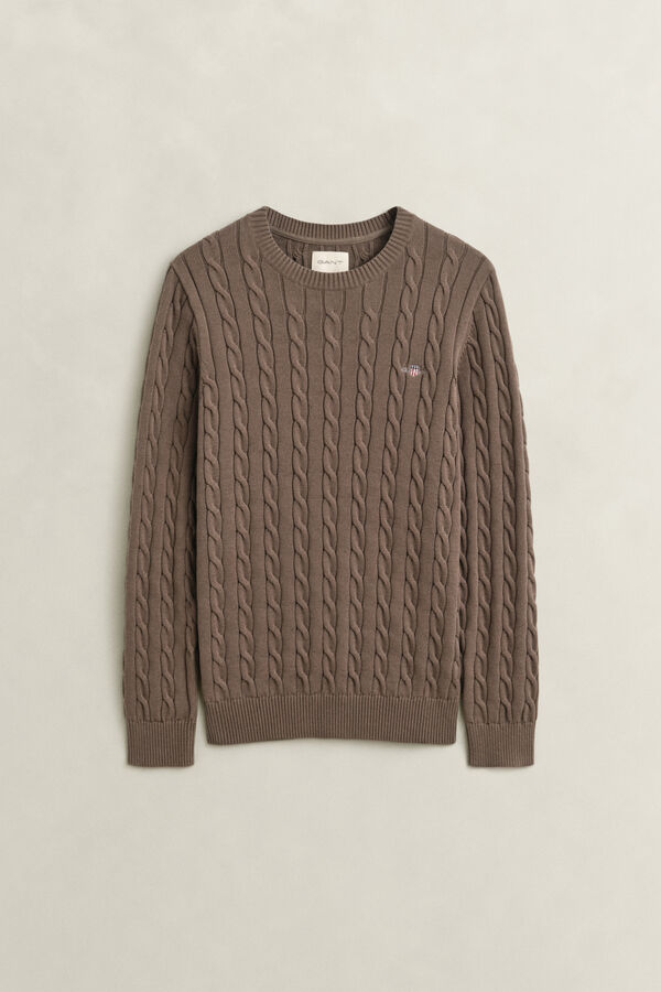 Classic Cable Knit Sweater — FADED TAUPE