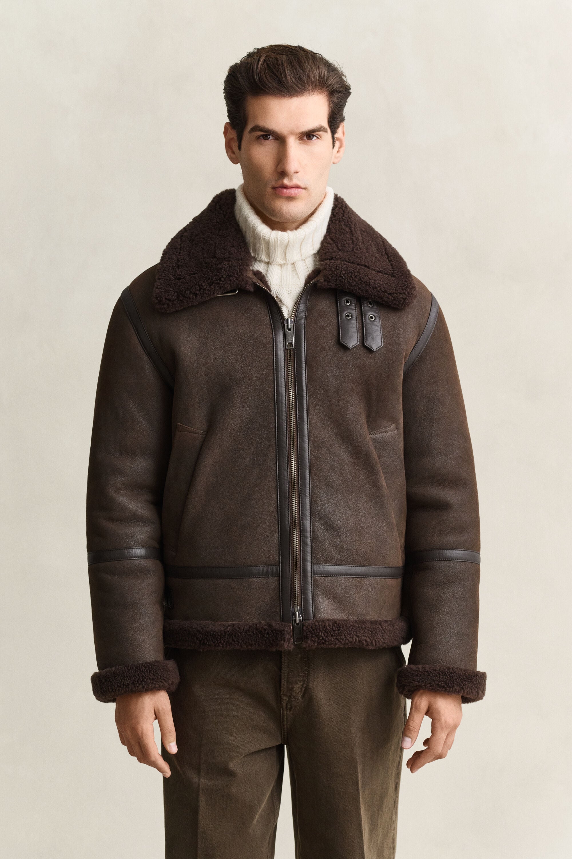 Shearling Jacket — BLACK BROWN