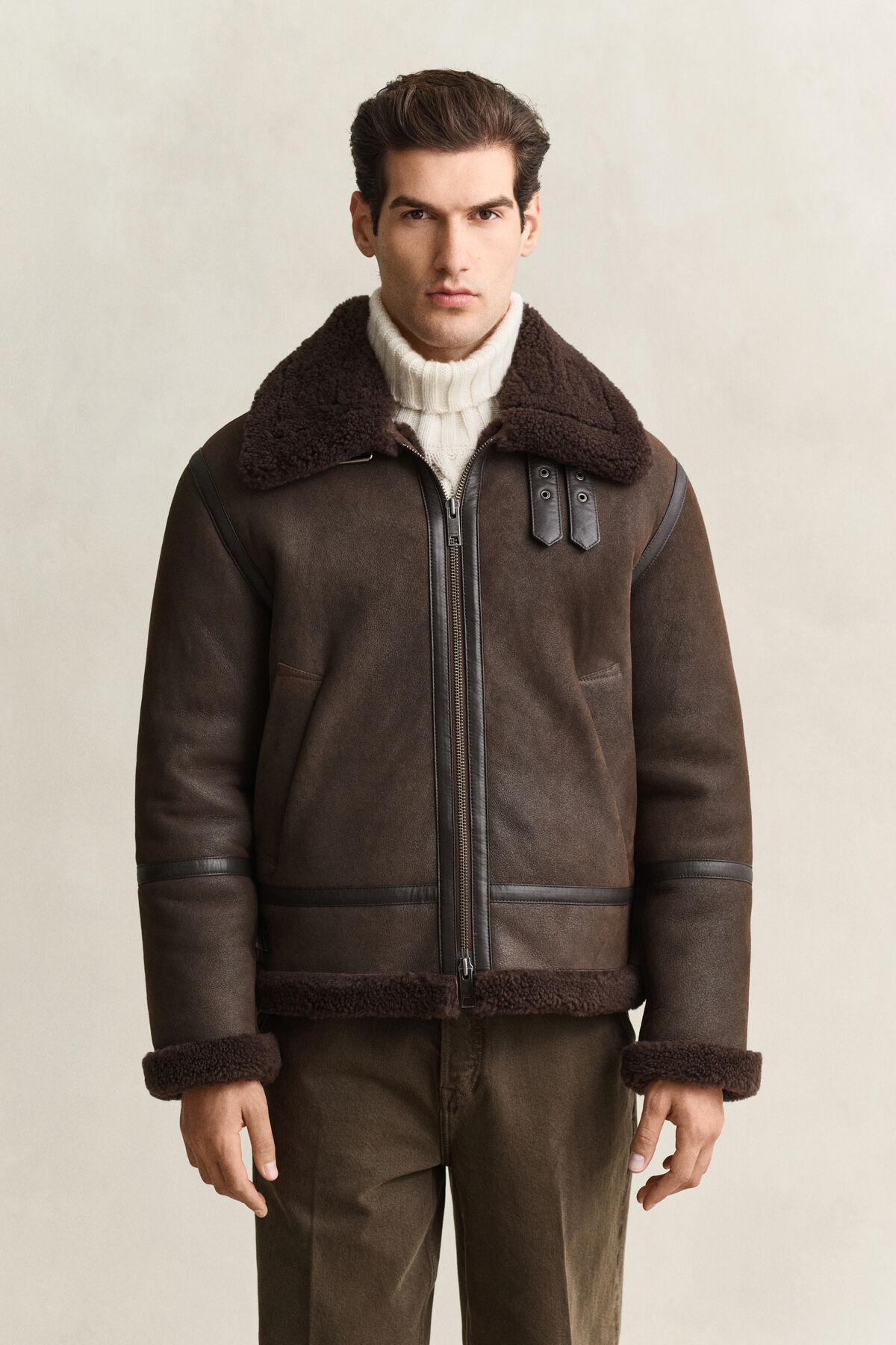 Shearling Jacket — BLACK BROWN