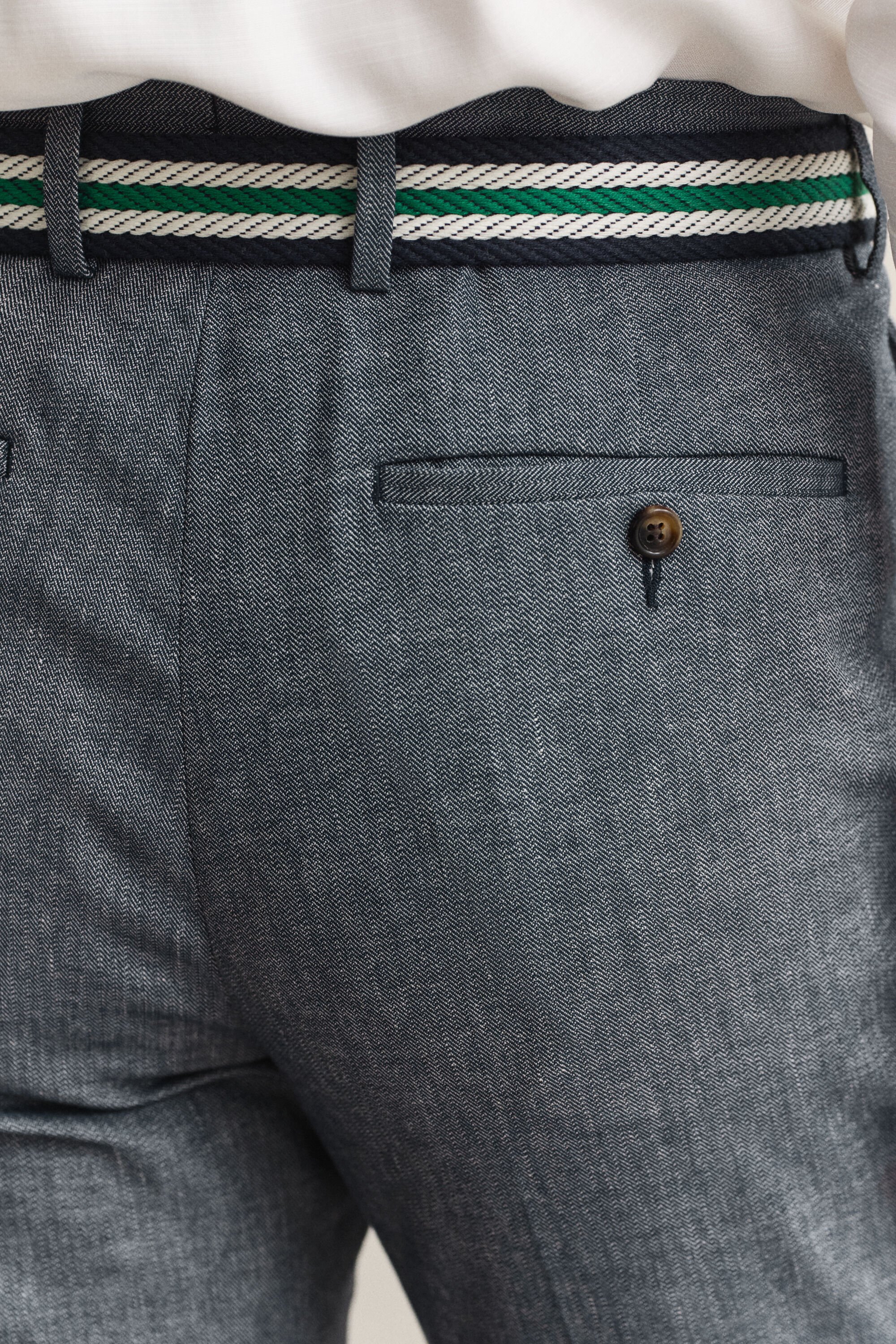 Indigo Herringbone Suit Pants